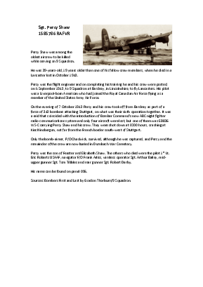 A preview of a PDF biography for Shaw, Percy